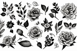 Flowers in autumn tattoo idea