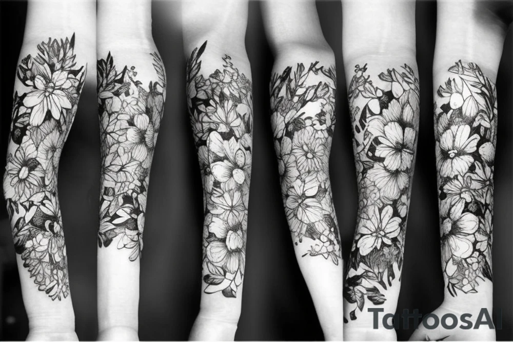 Flowers in autumn tattoo idea