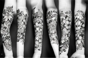 Flowers in autumn tattoo idea
