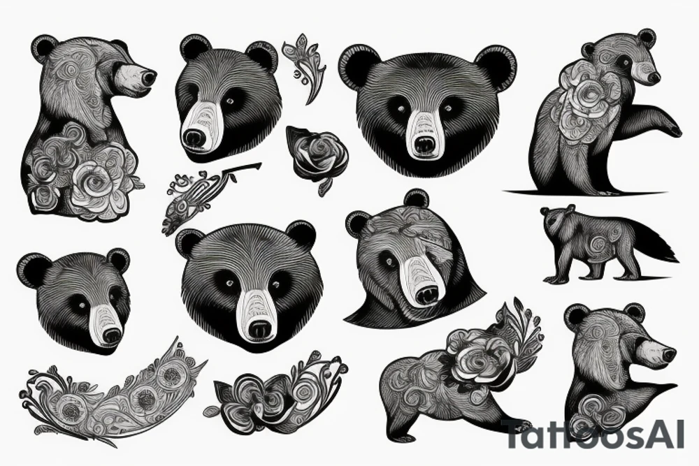 Bear and horseshoe tattoo idea