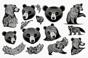 Bear and horseshoe tattoo idea