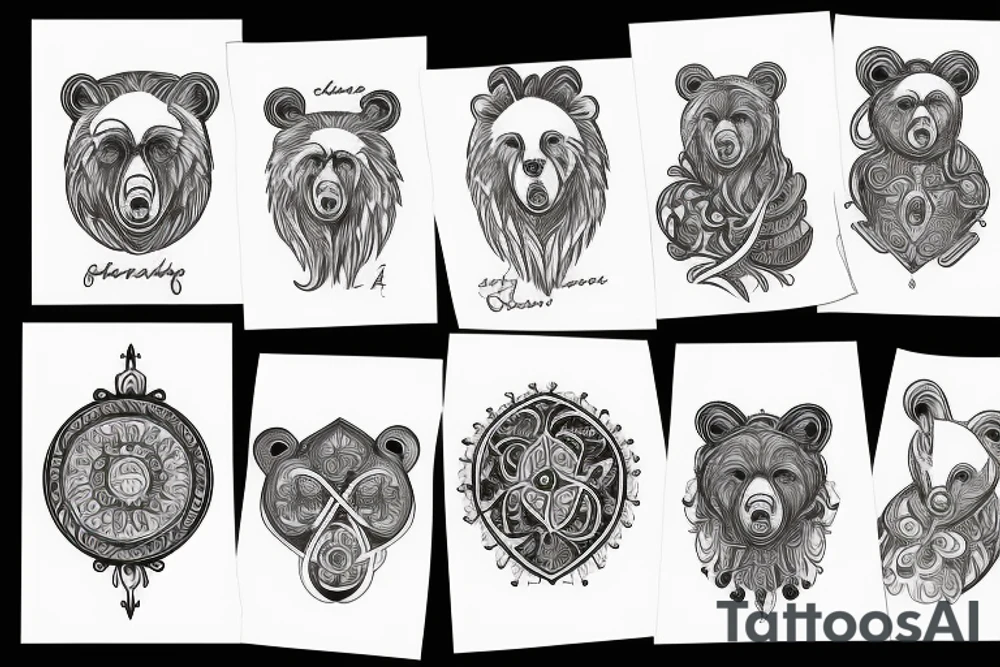Bear and horseshoe tattoo idea