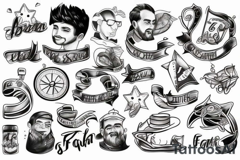 A son with his father tattoo idea