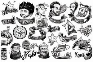 A son with his father tattoo idea