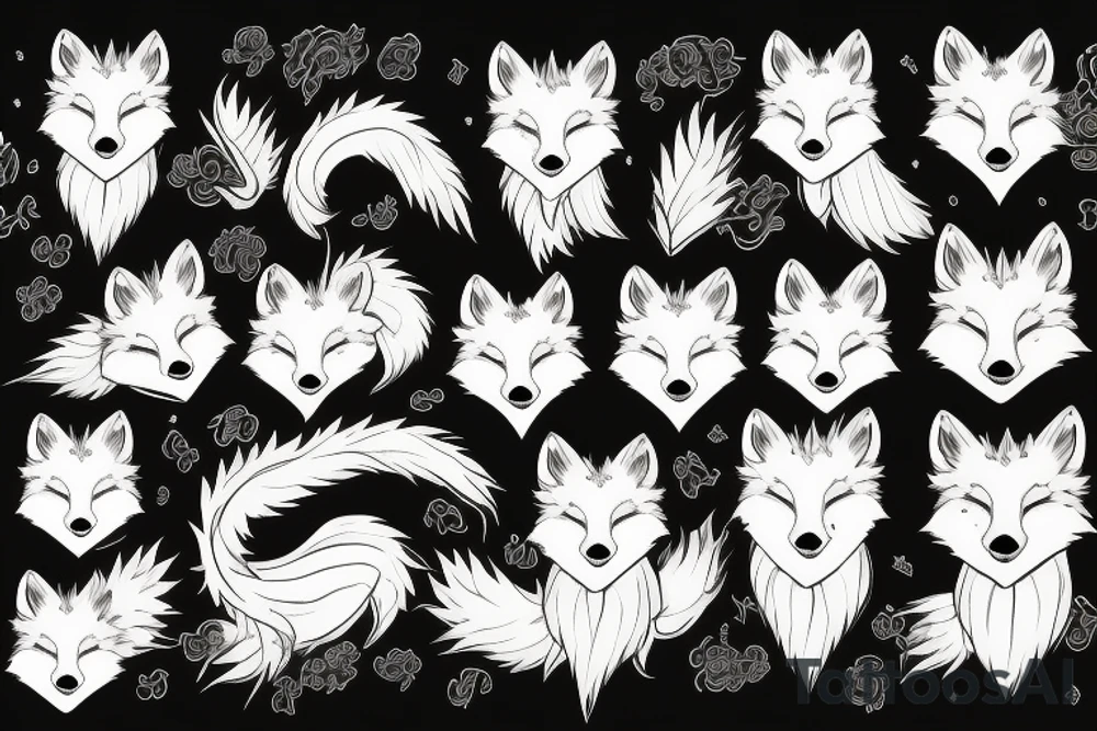 White fox on huge dragon tattoo idea