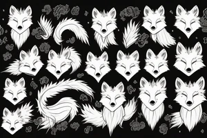 White fox on huge dragon tattoo idea