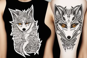White fox on huge dragon tattoo idea