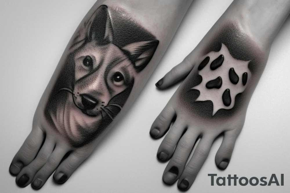 animal paw tattoo idea