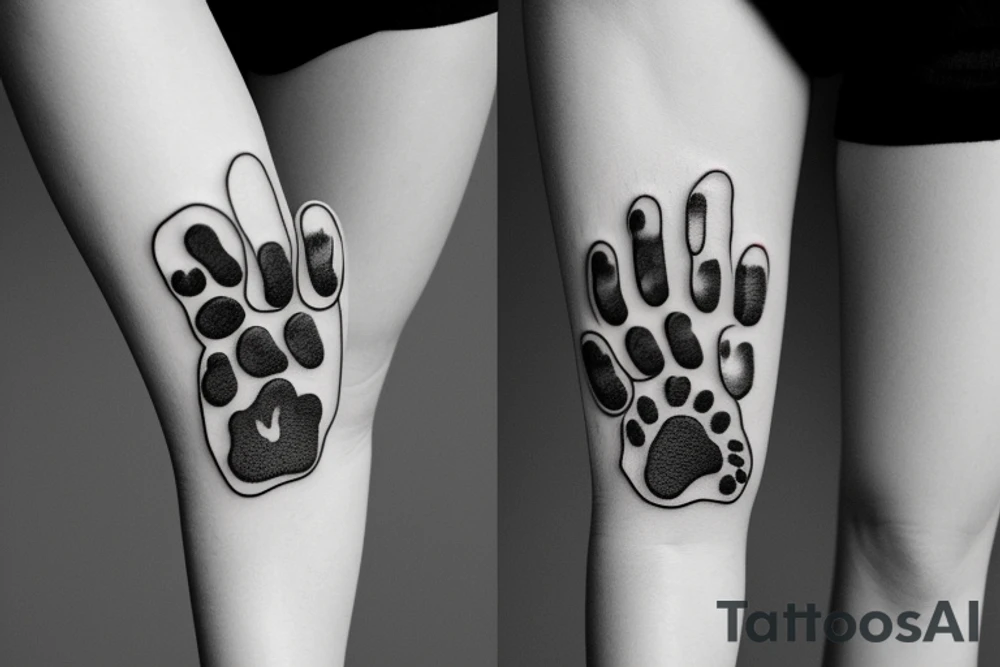 animal paw tattoo idea