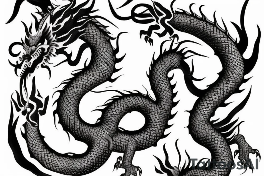 a chinese dragon facing forward tattoo idea