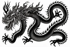a chinese dragon facing forward tattoo idea