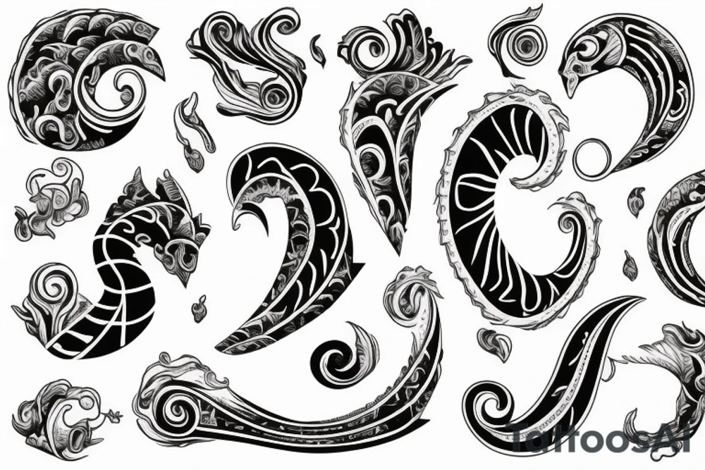 Sea and horseshoe tattoo idea