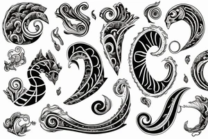 Sea and horseshoe tattoo idea