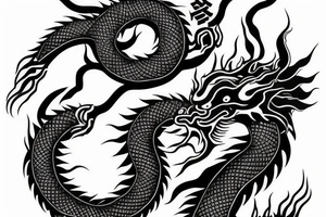 face of a chinese dragon facing forward tattoo idea