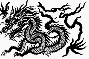 face of a chinese dragon facing forward tattoo idea