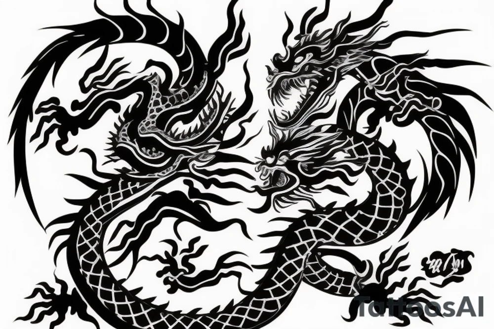face of a chinese dragon facing forward tattoo idea