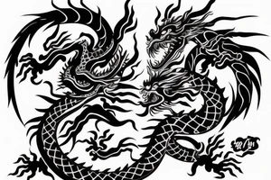 face of a chinese dragon facing forward tattoo idea