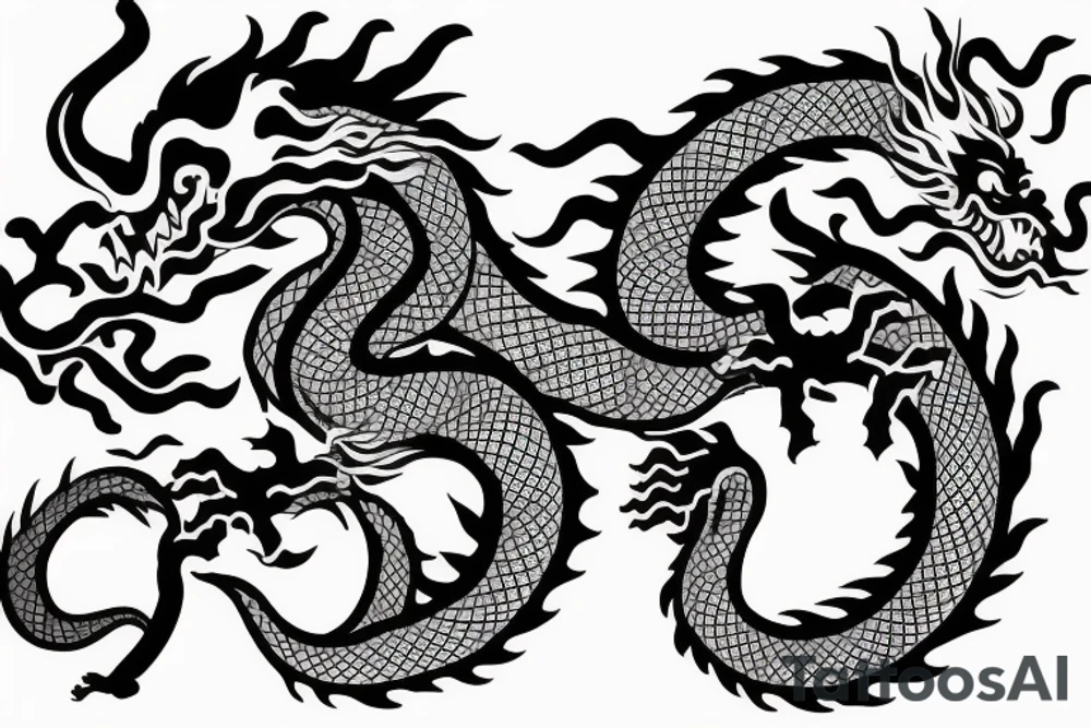 face of a chinese dragon facing forward tattoo idea