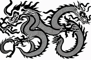face of a chinese dragon facing forward tattoo idea