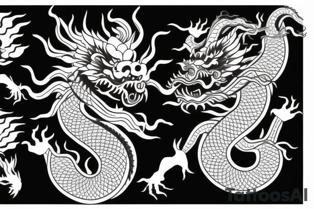 face of a chinese dragon facing forward tattoo idea