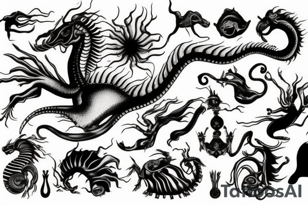 Sea dragon tattoo idea