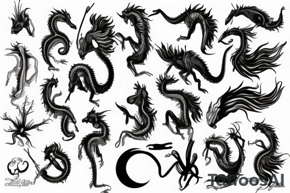 Sea dragon tattoo idea