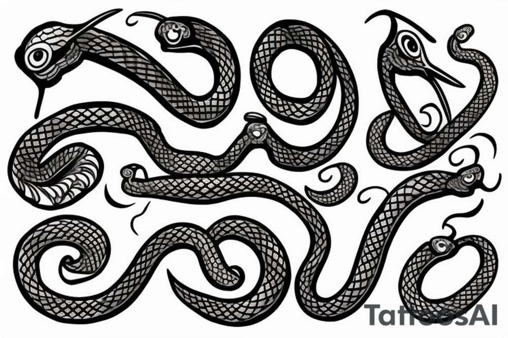 number 13 designed by snakes tattoo idea