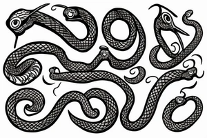 number 13 designed by snakes tattoo idea