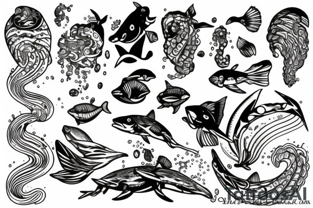 Water in the ocean tattoo idea