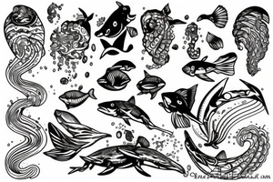 Water in the ocean tattoo idea