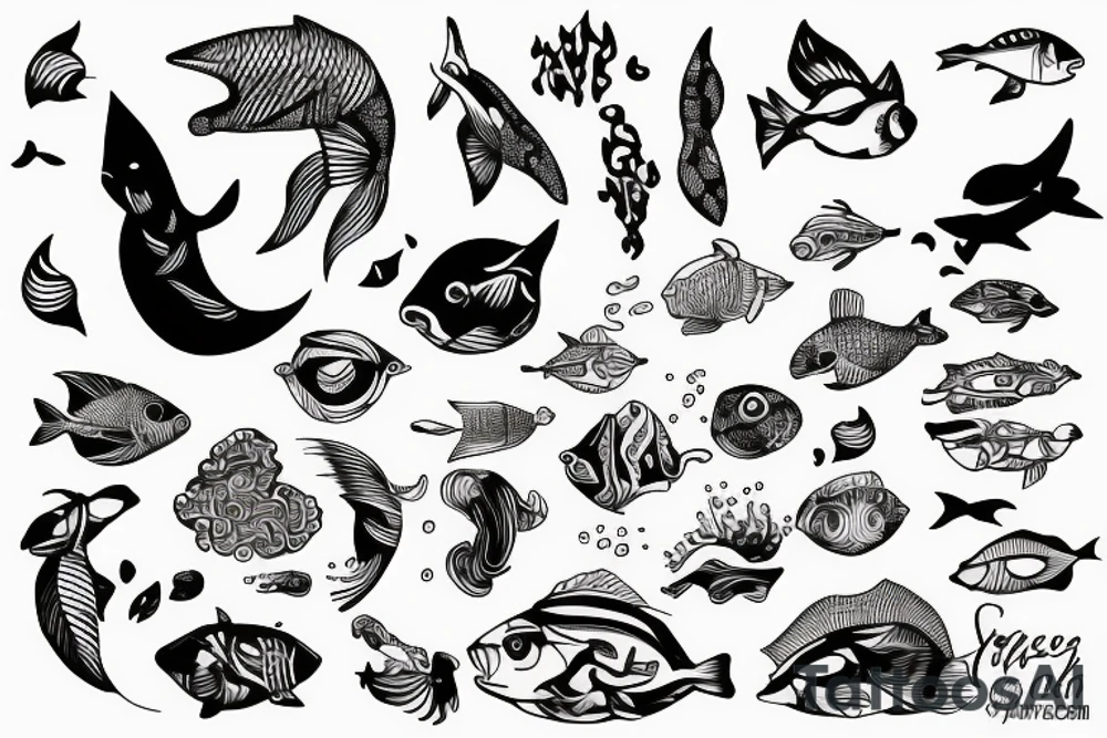 Water in the ocean tattoo idea