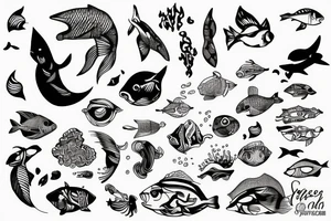 Water in the ocean tattoo idea