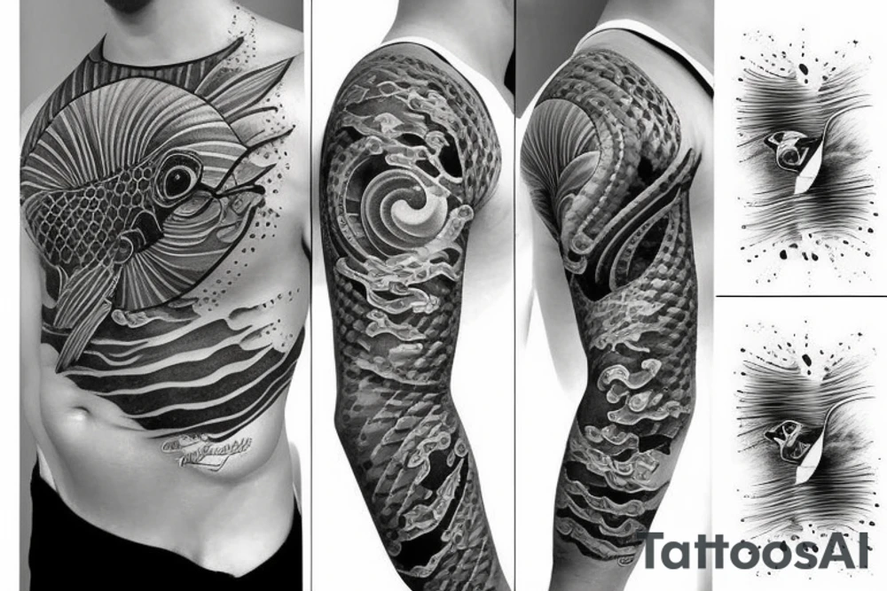 Water in the ocean tattoo idea