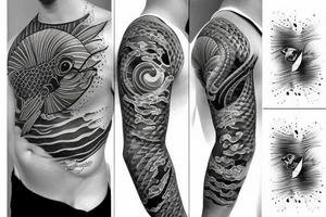 Water in the ocean tattoo idea