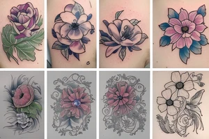 Anemone and bluegrass tattoo idea