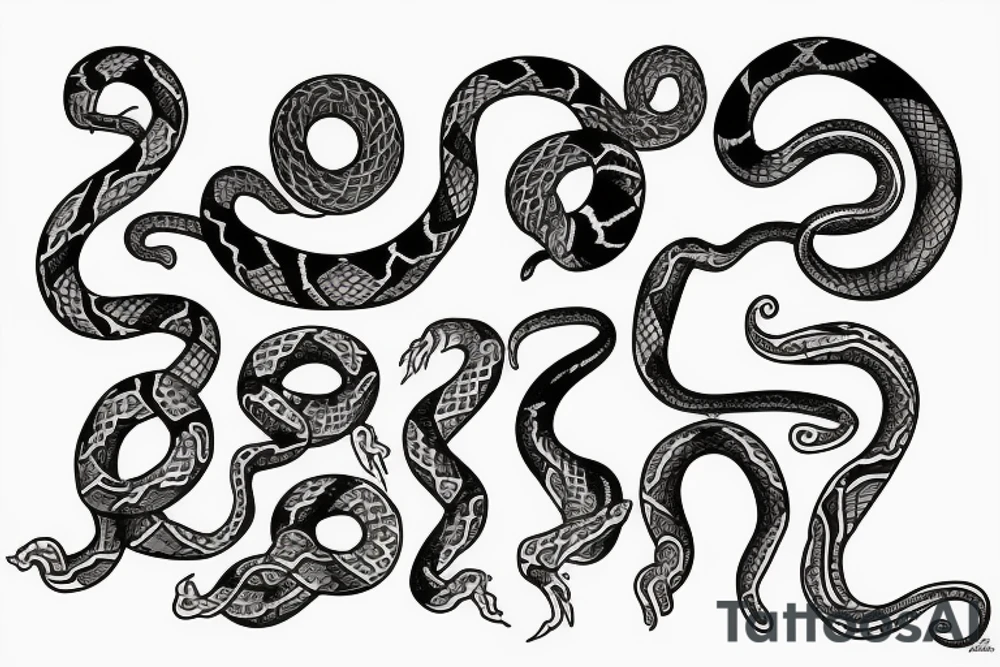 number 13 covered by snakes tattoo idea