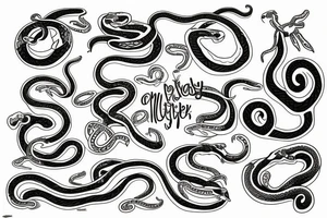 number 13 covered by snakes tattoo idea