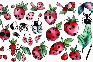 Berry and ladybug tattoo idea