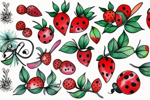 Berry and ladybug tattoo idea