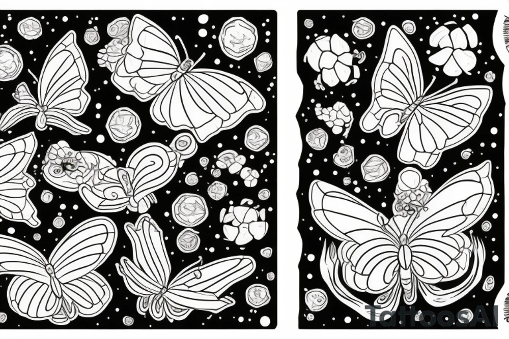 two butter fly by a bit space between them and cover a injurie tattoo idea