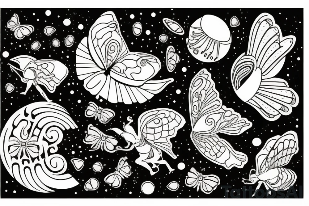 two butter fly by a bit space between them and cover a injurie tattoo idea