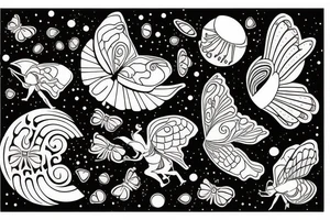 two butter fly by a bit space between them and cover a injurie tattoo idea