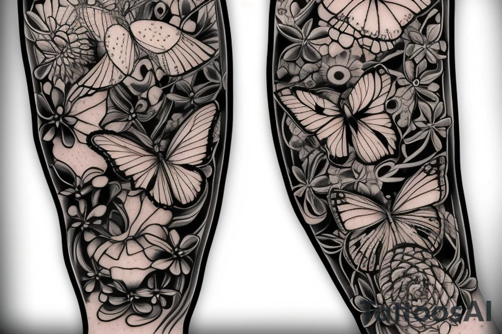 two butter fly by a bit space between them and cover a injurie tattoo idea