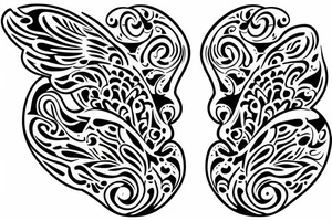 two butter fly by a bit space between them and cover a injurie tattoo idea