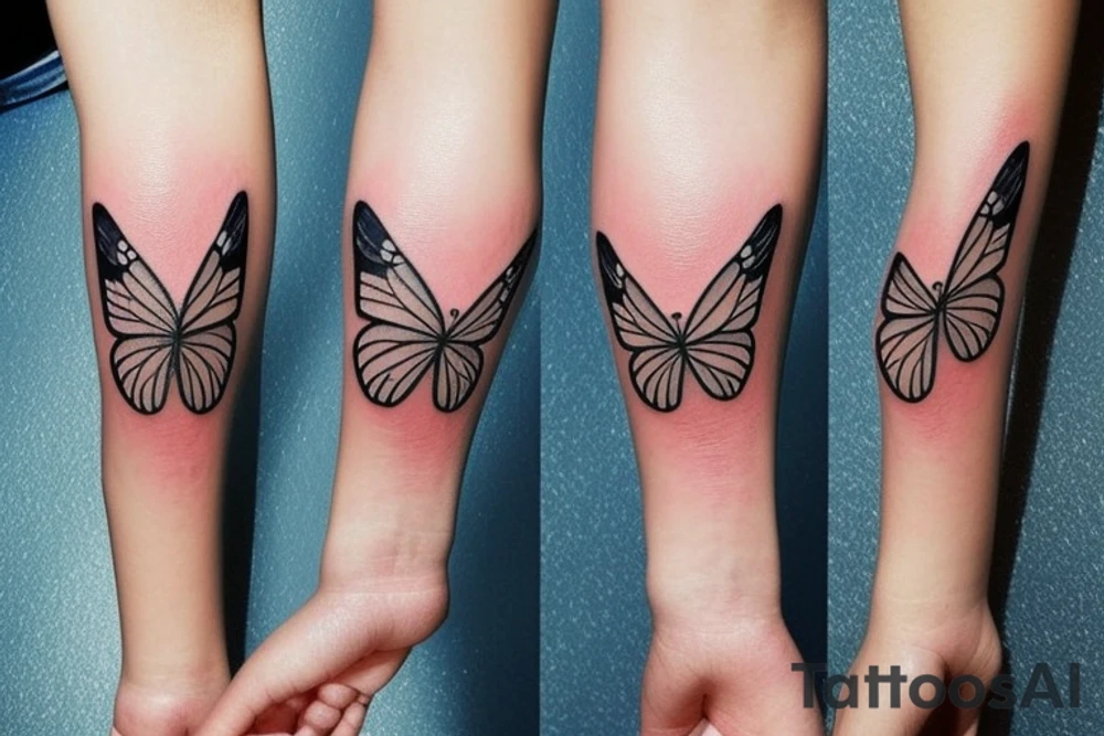 minimal butterfly design tattoo idea
