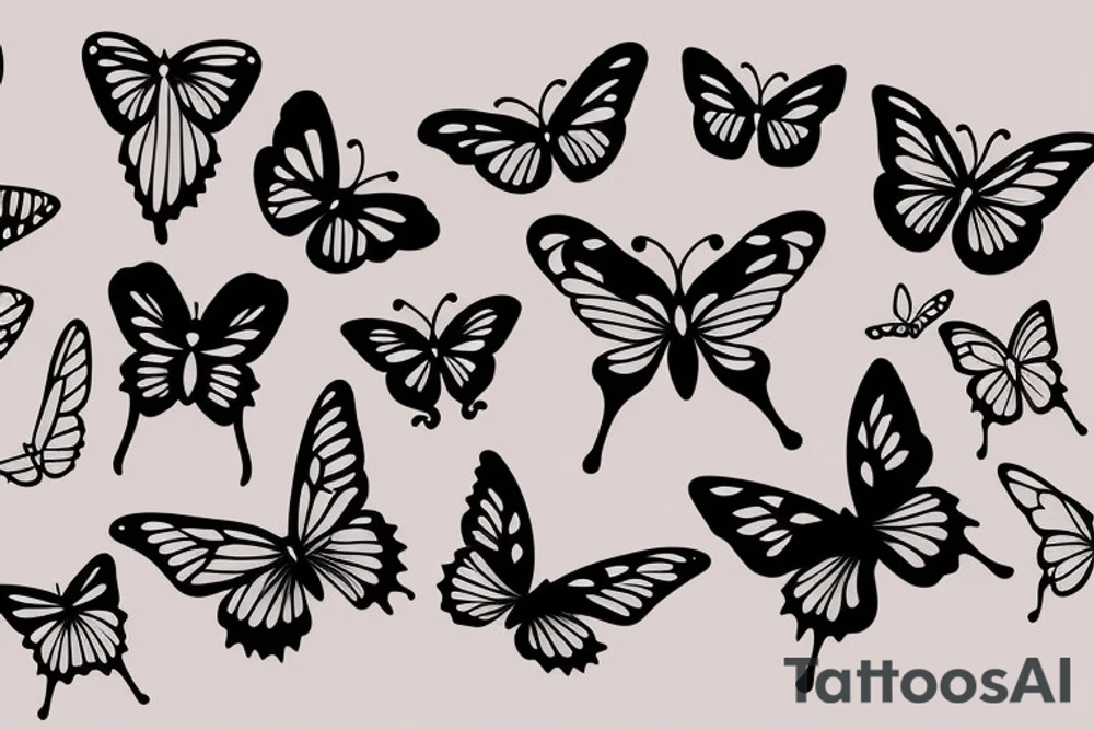 minimal butterfly design tattoo idea