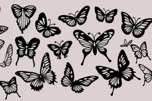 minimal butterfly design tattoo idea
