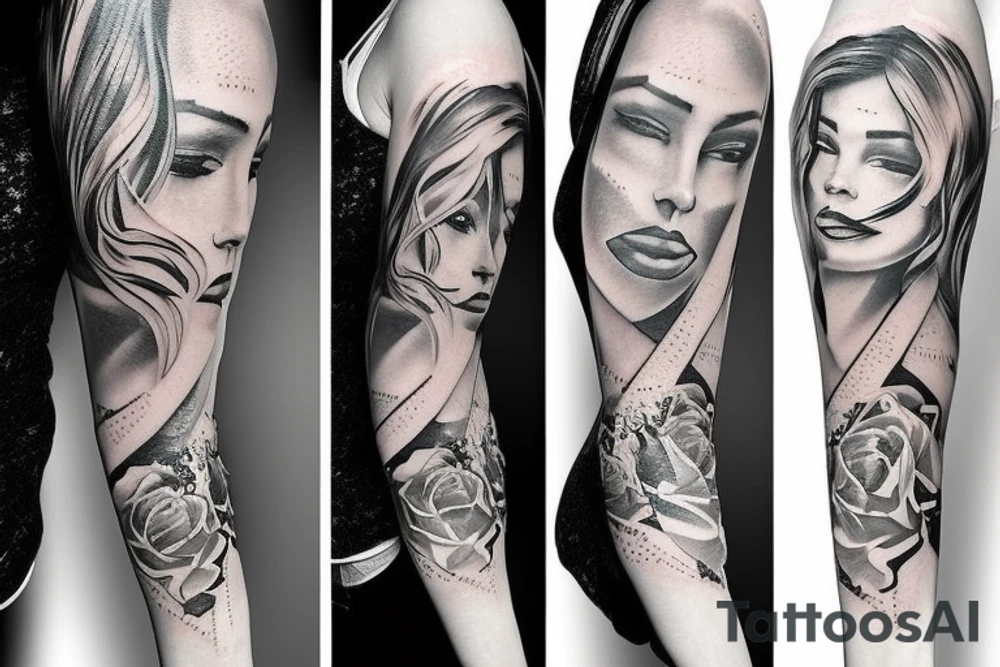 Girl with gun tattoo idea