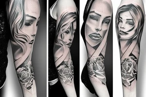 Girl with gun tattoo idea