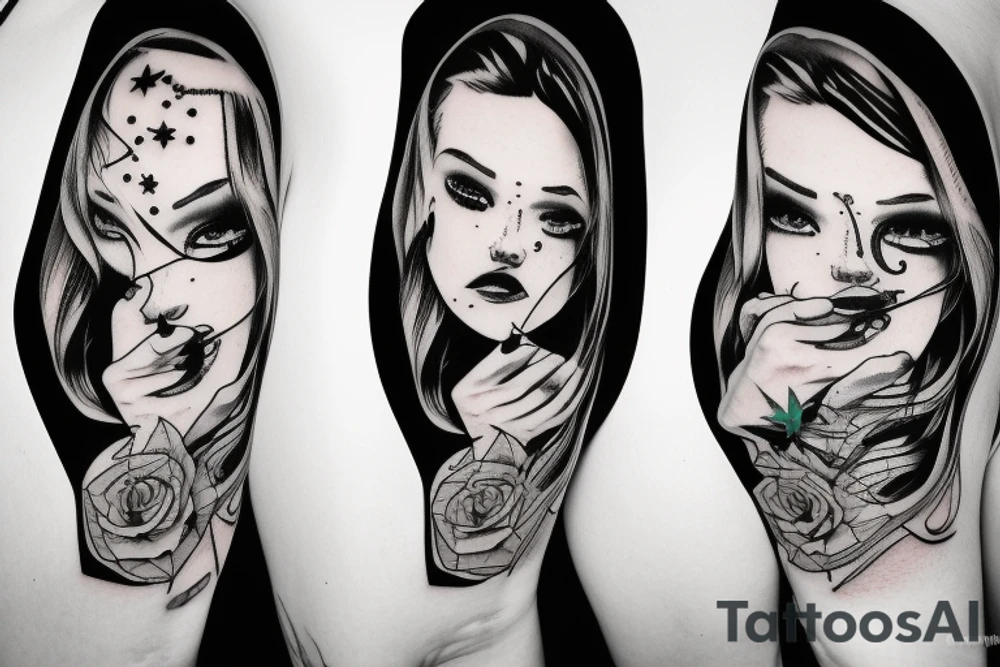 Girl with gun tattoo idea